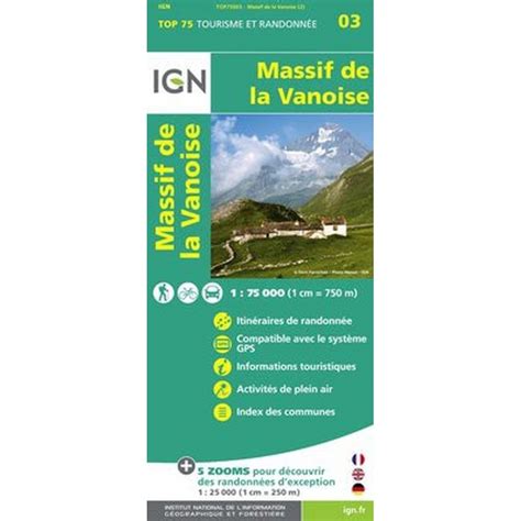 Massif de la Vanoise - IGN TOP75, map 75003