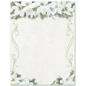 White Poinsettia Border Papers | PaperDirect's