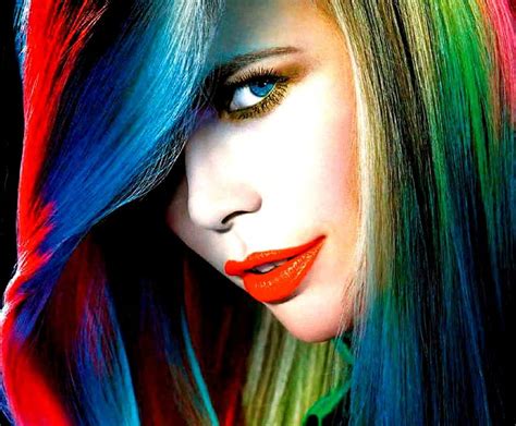 Multicolor Hair, hair, girl, painting, hair color, face, lips, HD ...