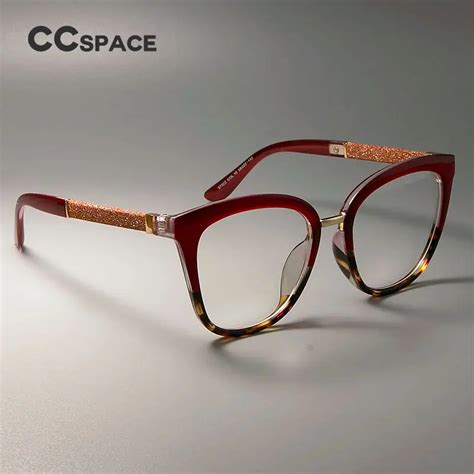 Lady Square Glasses Frames Women Shiny Red Color Optical EyeGlasses ...