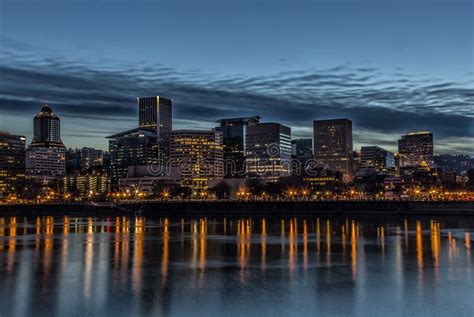 Portland at Night stock photo. Image of reflection, skyline - 33423028