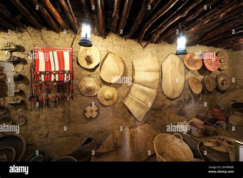 old traditional crafts in old arab mud house interior- Al Malad heritage Museum - Al Baha ...