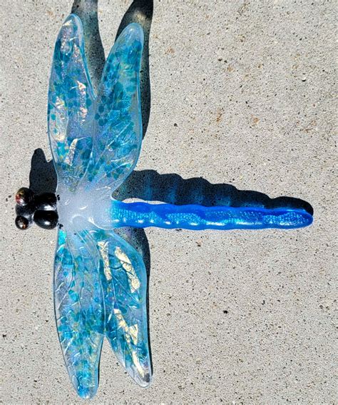 Large Fused Glass Dragonfly - Garden Art – Lakeside Glass Studio