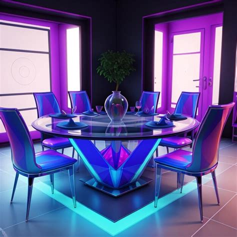 Premium AI Image | A futuristic dining table in dining room