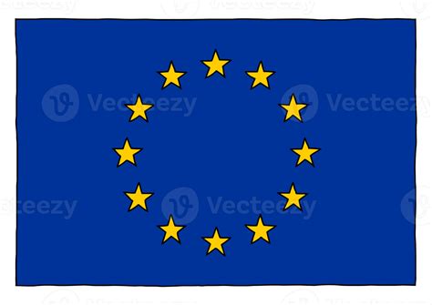 hand drawn flag of the European Union EU 15080719 PNG