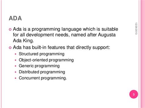 ADA programming language