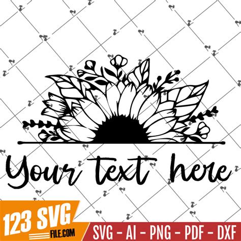 Half Sunflower SVG, Sunflower border SVG, Split Sunflower sv | Inspire ...