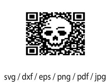 Qr Code Svg Png Dxf Qr Sticker Clipart Barcode Printable Etsy Images