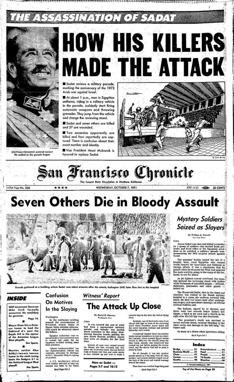 Chronicle Covers: The assassination of Anwar Sadat