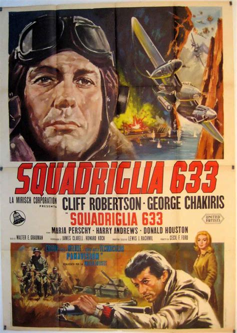 "SQUADRIGLIA 633" MOVIE POSTER - "633 SQUADRON" MOVIE POSTER