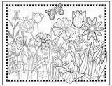 Printable Flower Garden Coloring Pageflowers To Color Magical  sketch template