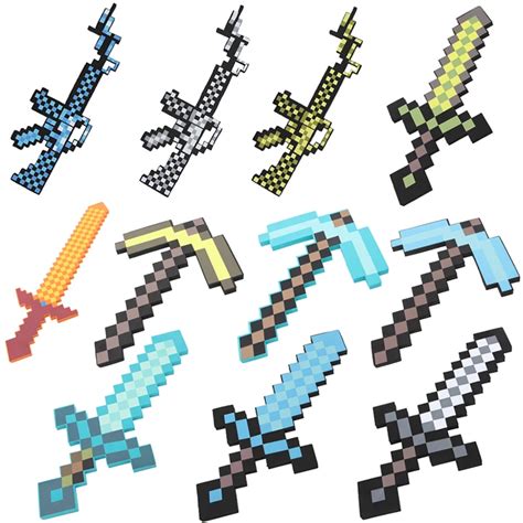 Minecraft Toys Pick Axe Machine Sword Model Toys Minecraft Game Props ...