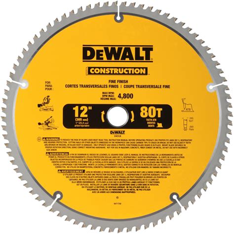 Dewalt® Construction? 12" 80T Fine Finish Saw Blade - Walmart.com