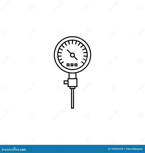 Pressure Gauge Line Icon. Elements of Energy Illustration Icons Stock Illustration ...