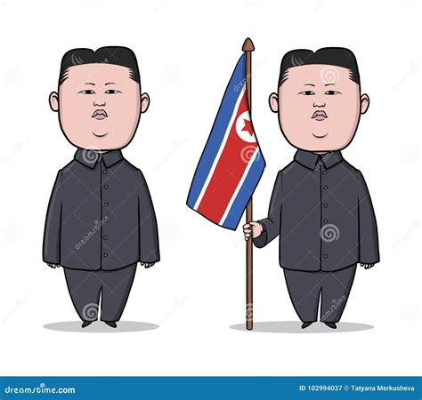 OCTOBER, 30, 2017: Caricature Character of the North Korean Leader Kim Jong-UN, Standing with ...