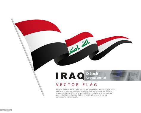 Bendera Irak Tergantung Di Tiang Bendera Dan Berkibar Tertiup Angin ...