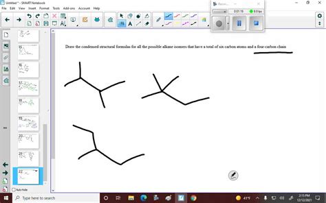 SOLVED: Draw the condensed structural formulas for all the possible alkane isomers that have a ...