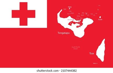 Tonga Flag Map Vector Stock Vector (Royalty Free) 2107444382 | Shutterstock