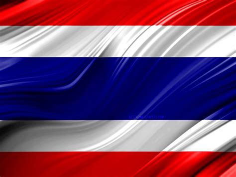 Thai Flag 3D Waves Wallpaper in 4k Resolution