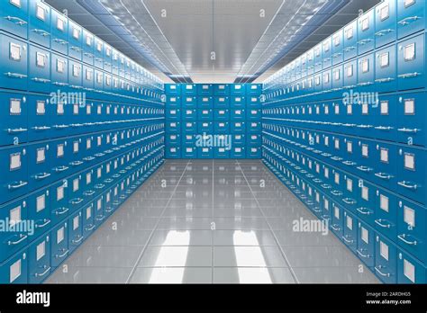 Room with filing cabinets, archive. 3D rendering Stock Photo - Alamy