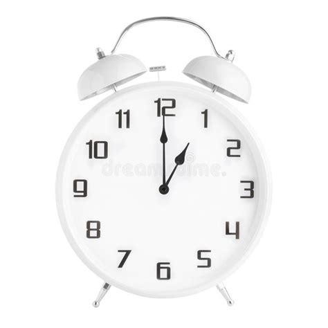 Analog Alarm Clock Showing Two O`clock, 2pm or 2am Isolated on White ...