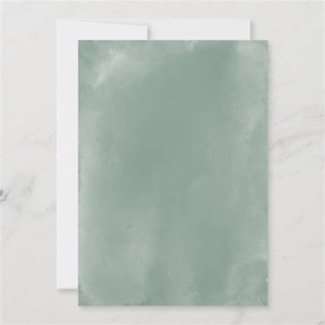 Elegant Abstract Sage Green Wedding Watercolor Invitation | Zazzle