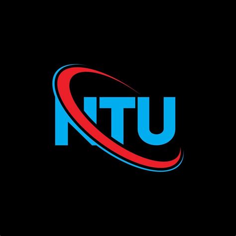 ntu logo. ntu lettera. design del logo della lettera ntu. iniziali ntu logo legate da cerchio e ...