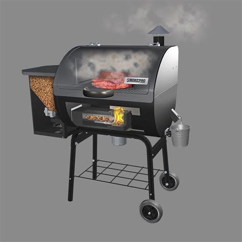 Camp Chef SmokePro STX Wood Pellet Outdoor BBQ Grill and Smoker, Black ...