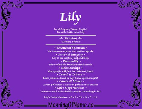 Lily - Meaning of Name