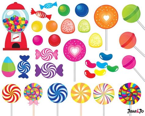 52 Candy clipart,candy clip art,printable,lollipop clipart,rainbow ...