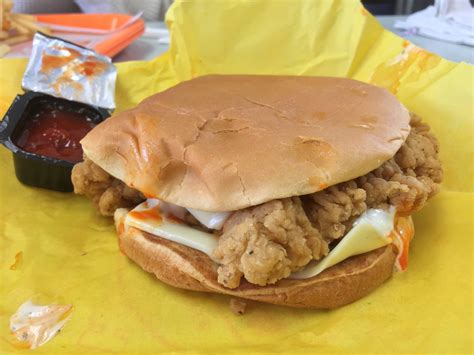 The Whataburger "buffalo chicken" sandwich was tasty but didn't look nearly as good as the ad ...