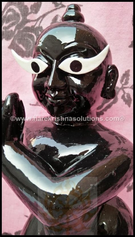 Radha Raman Ji Deity / Statue ( 12 inches, Original Full Black Marble )-Polished - Hare Krishna ...