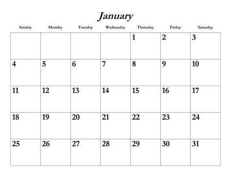 January 2015 Calendar Template Free Stock Photo - Public Domain Pictures