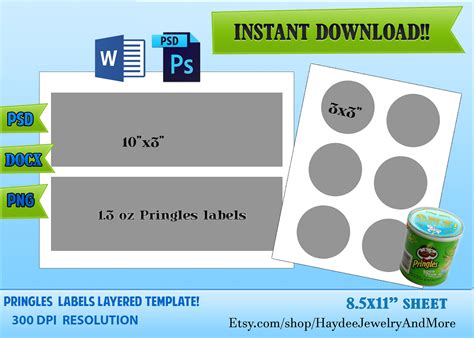 Printable Pringles Label