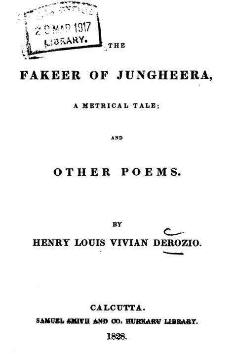 Fakeer of Jungheera, A Metrical Tale And Other Poems (1828)