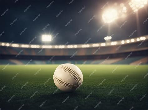 Premium AI Image | cricket stadium night with floodlight background