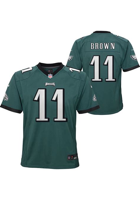 Philadelphia Eagles AJ Brown Youth Home Game Teal Nike Football Jersey