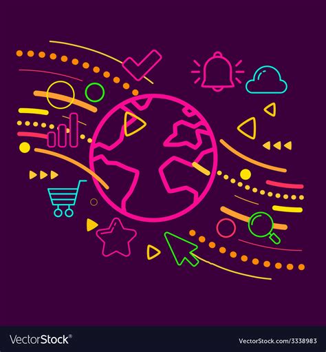 Earth on abstract colorful geometric dark Vector Image