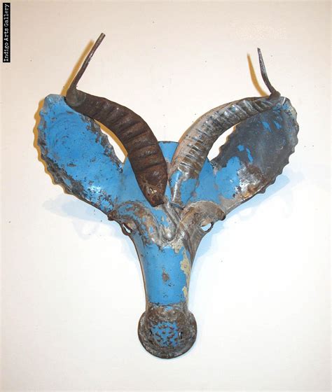 Recycled Steel Springbok Mask from Zimbabwe | Indigo Arts