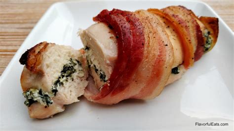 Bacon-Wrapped Spinach & Goat Cheese Chicken - Flavorful Eats