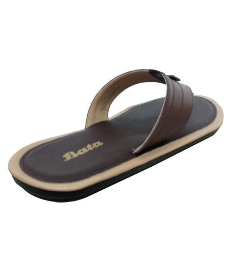 Bata Brown Leather Slippers Price in India- Buy Bata Brown Leather Slippers Online at Snapdeal