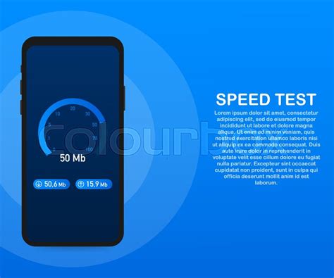 Speed test on smartphone. Speedometer ... | Stock vector | Colourbox