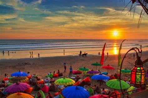 Legian Beach Bali at Sunset