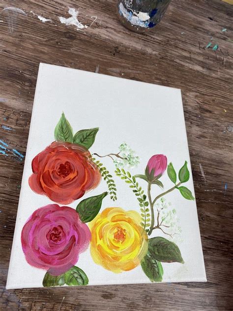 How To A Rose - Easy & Simple - Step By Step Painting | Flower painting, Rose painting, Painting ...