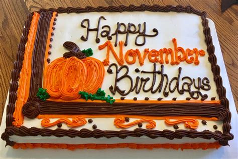 November Pumpkin Sheet Cake | Fall cakes decorating, Fall cakes, Pumpkin sheet cake