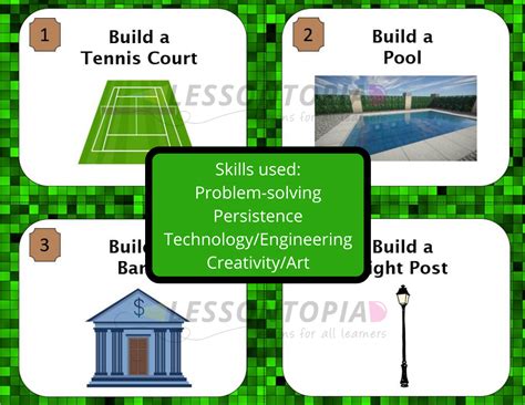 Minecraft Building Challenges | STEM Activities | Task Cards - Classful