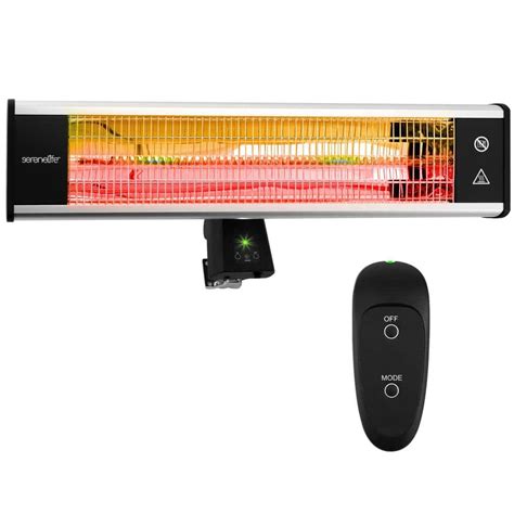 SereneLife 1500- Watt Aluminium Alloy Remote Control Wall Patio Heater ...