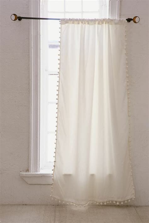 White Tassel Cotton Curtain Rod Pocket Window Curtain Panel Drapes UO Curtains | eBay