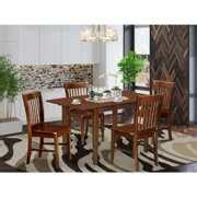 NOFK5-MAH-W 5 Pc small Kitchen Table set- Table with a 12in leaf and 4 Dining Chairs | RTBShopper