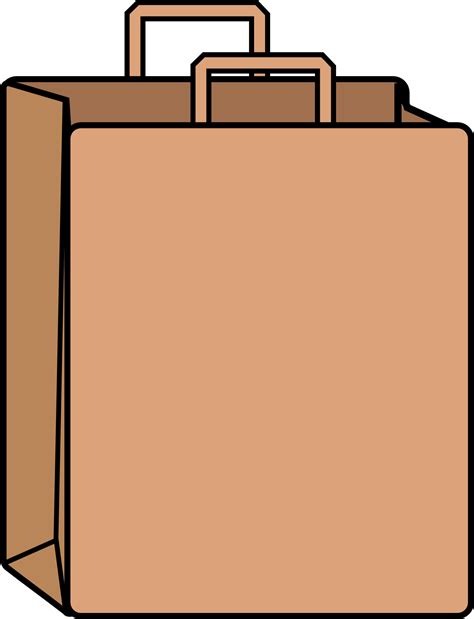 a brown paper bag with handles and handle is shown on a white background, it appears to be an ...